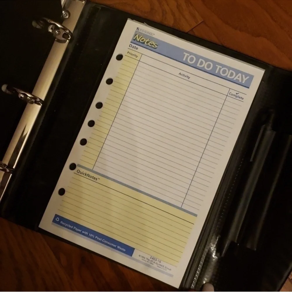 Black planner/ agenda- Textured Accent